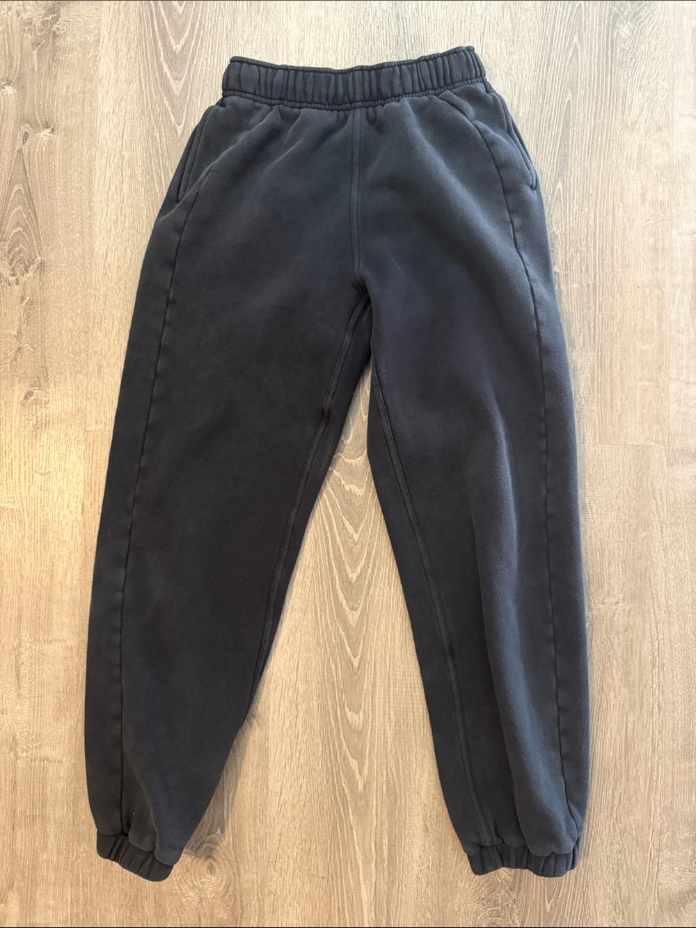 Lululemon XXS Scuba Mid Rise Oversized Black Elastic Waist Sweatpants Joggers